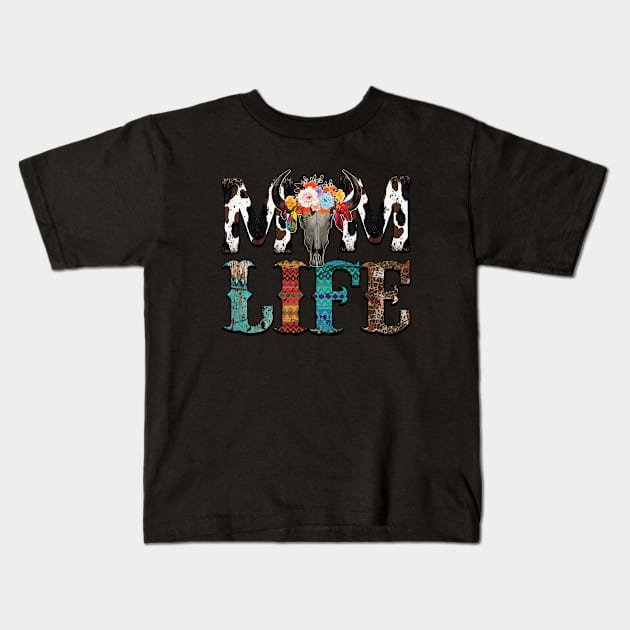 Mom Life western Kids T-Shirt by DigitalCreativeArt